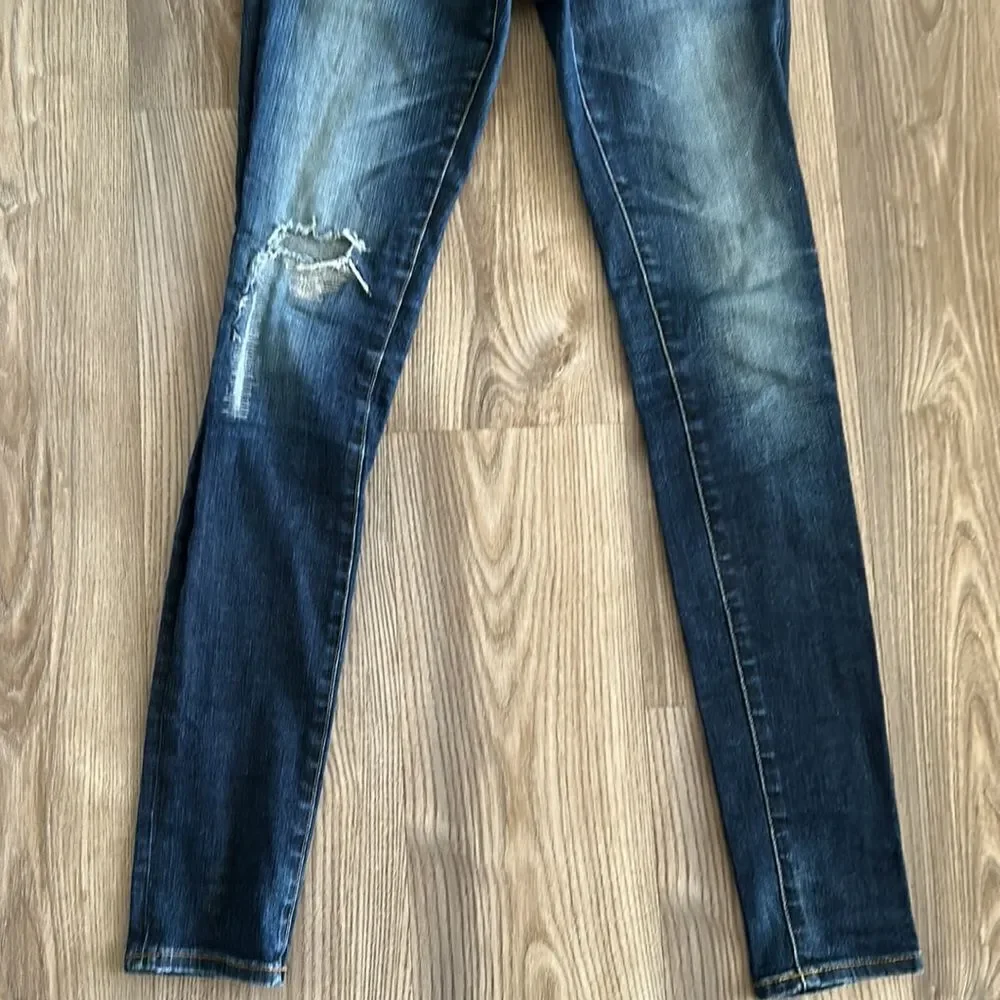 ADRIANO GOLDSCHMIED AG DENIM SUPER SKINNY LEGGING JEAN LIGHT DISTRESSING SIZE 26